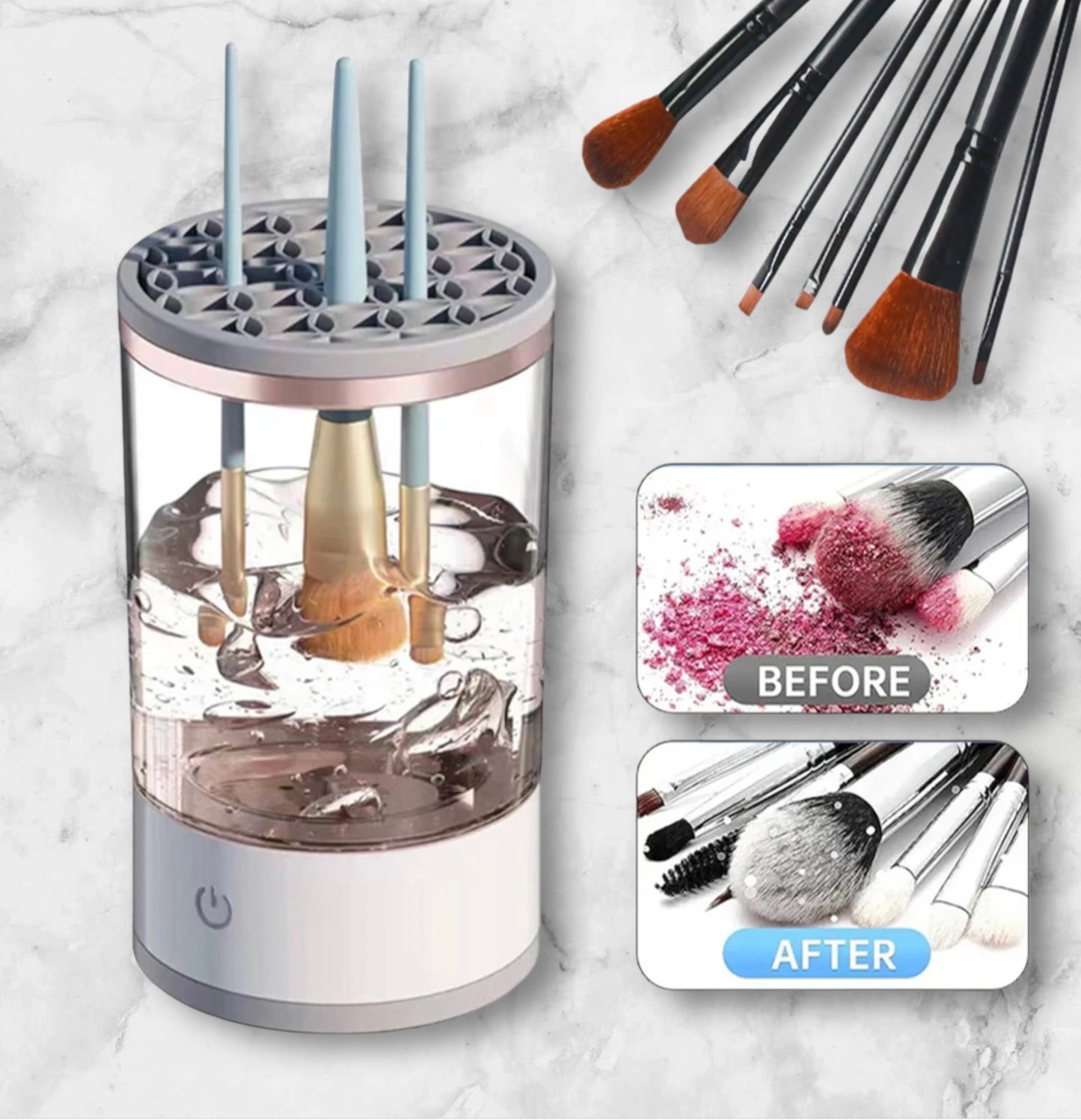 3 In 1 Electric Makeup Brush Cleaner Automatic Spinner Makeup Brush Holder Stand Women Lazy Cleaning Brush Washer Quick Dry Tool
